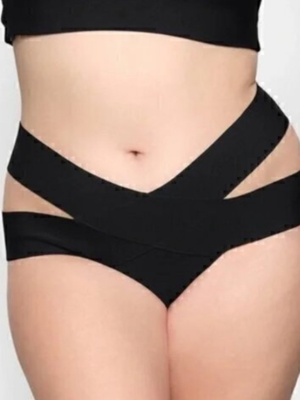 SKIMS Black Crisscross Bikini Bottoms